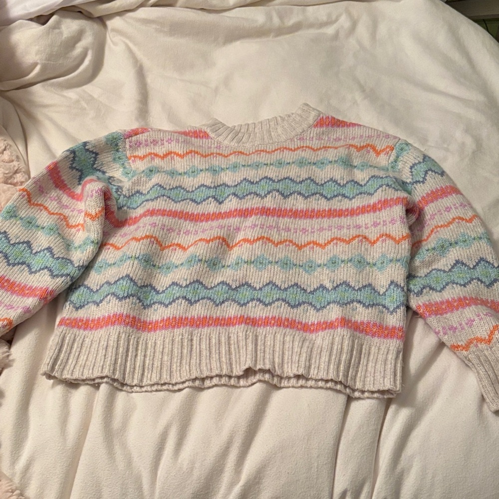 American Eagle Outfitters Multicolor Wave Pattern Sweater